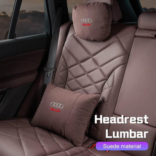 Audi Car Neck Pillow & Lumbar Support - headrest black