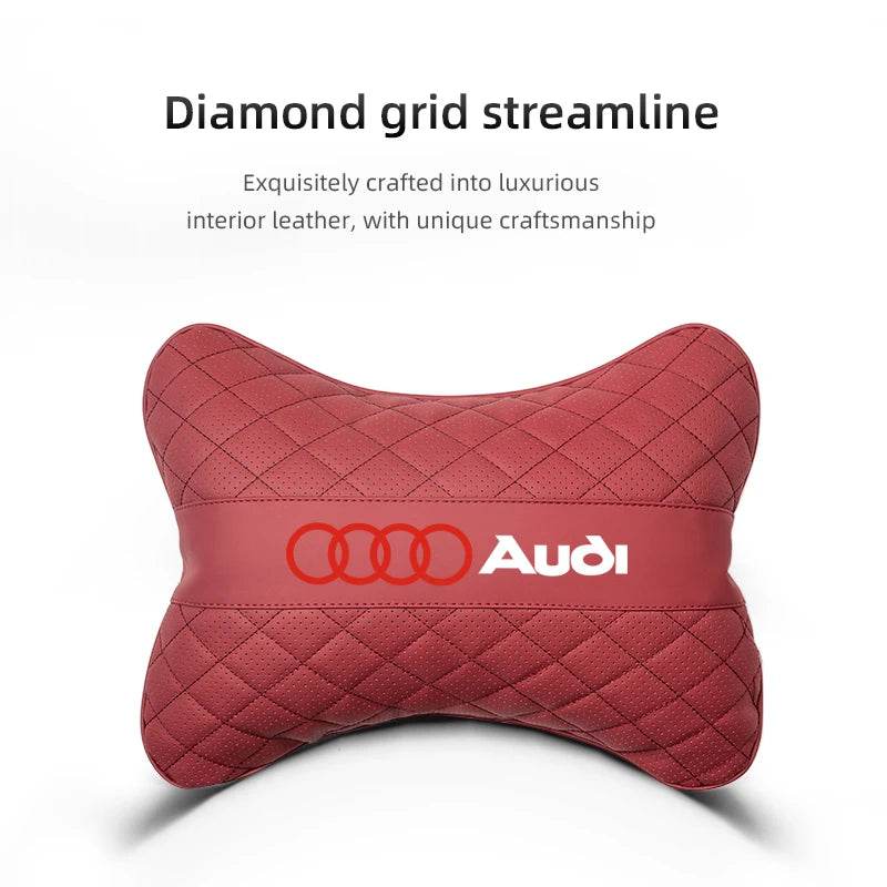 Audi Headrest & Lumbar Pillow - Headrest-Black