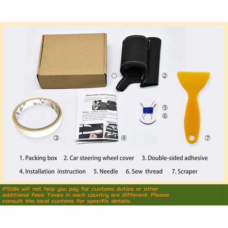 Toyota Leather Steering Wheel Cover - Orange Thread