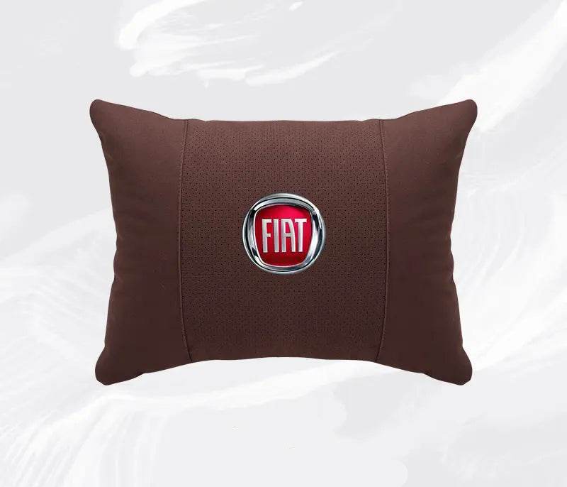 Suede Car Neck Pillow for FIAT 500, Ducato, Panda, Abarth & More – Ergonomic Headrest - headrest 1pc brown