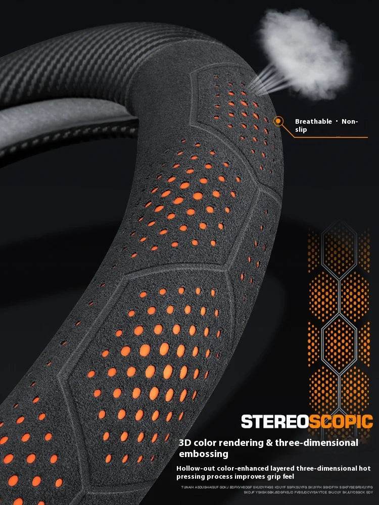 Cadillac Steering Wheel Cover - Leather White