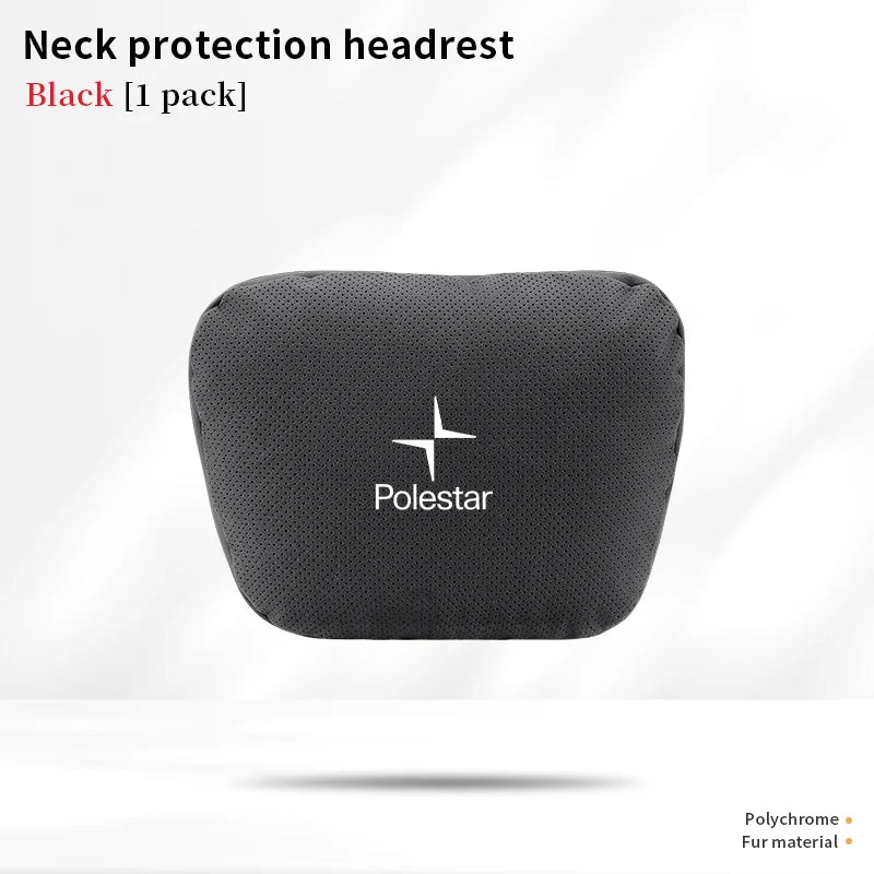 Polestar Car Headrest Neck & Lumbar Support Cushion - Black-Headrest