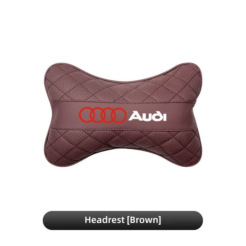 Audi Headrest & Lumbar Pillow - Headrest-Brown