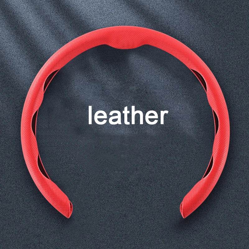 Premium Car Steering Wheel Cover – Universal 36-38cm - Red