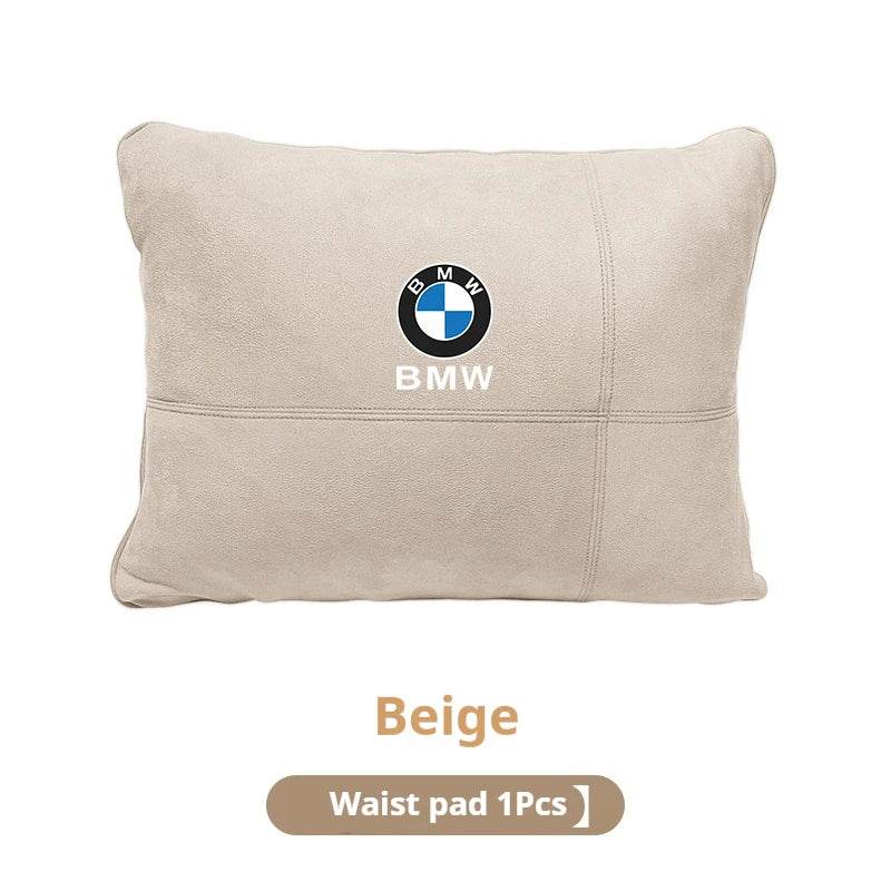BMW Suede Neck Pillow & Lumbar Cushion - Beige Lumbar Cushion