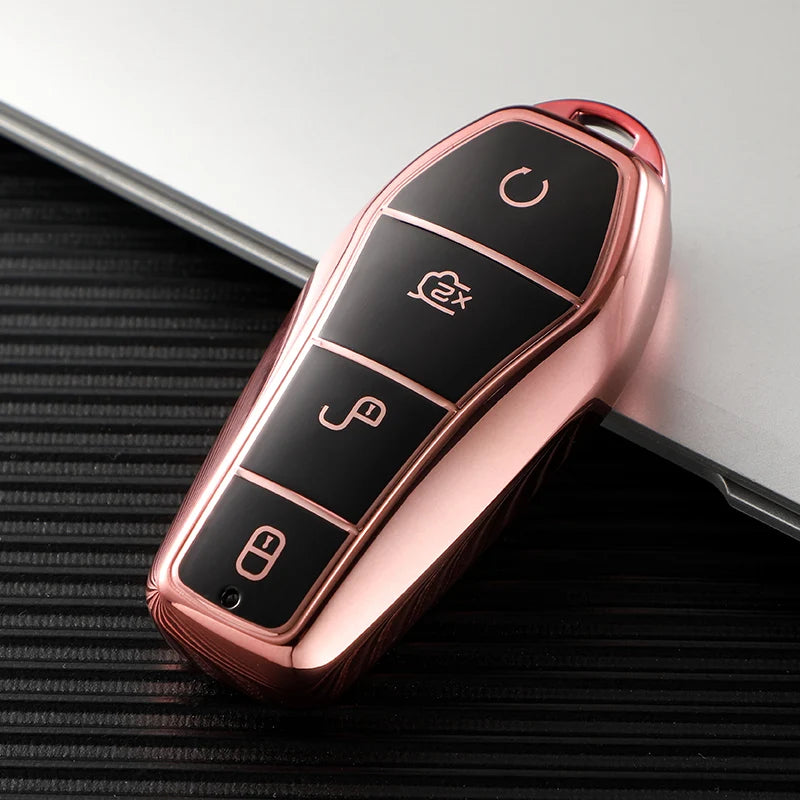 BYD Atto 3 Han EV Dolphin TPU Key Case Cover - 4 Button Protection