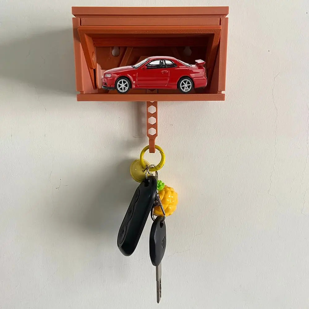Car Garage Key Holder – Wall Mount Key Rack with Door