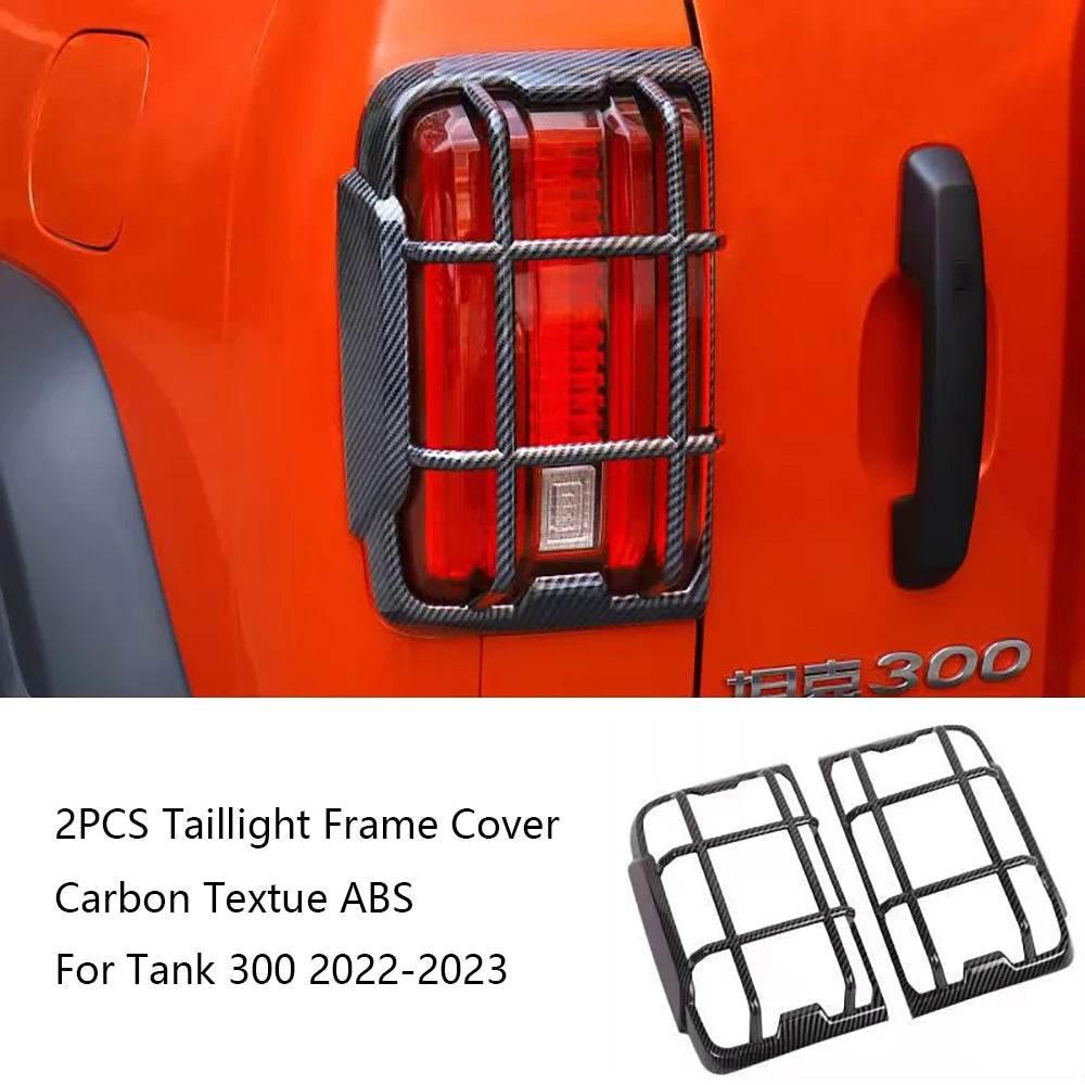 Great Wall Tank 300 Front & Tail Light Cover - Rear Carbon Texture