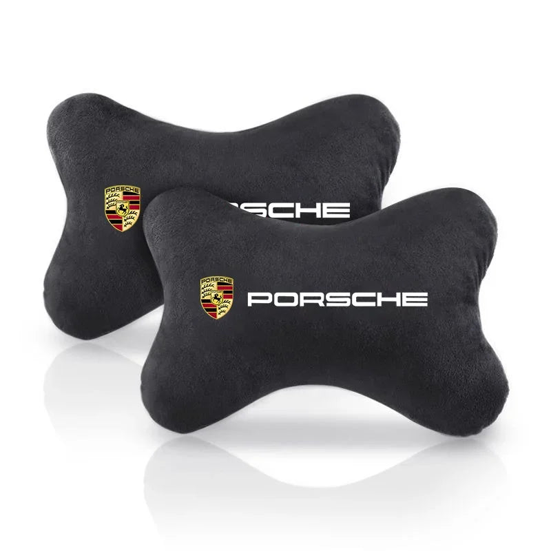 Car Seat Belt Protection Shoulder Pads Headrest Neck Pillow For Porsche Cayenne Panamera Macan 911 718 Taycan Boxster Cayman 918