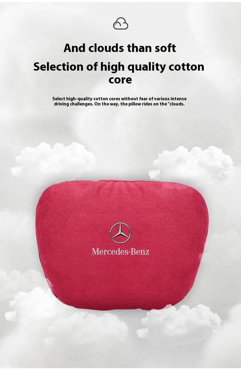 Mercedes Benz Neck Pillow & Lumbar Support Cushion - Cognac Neck Pillow
