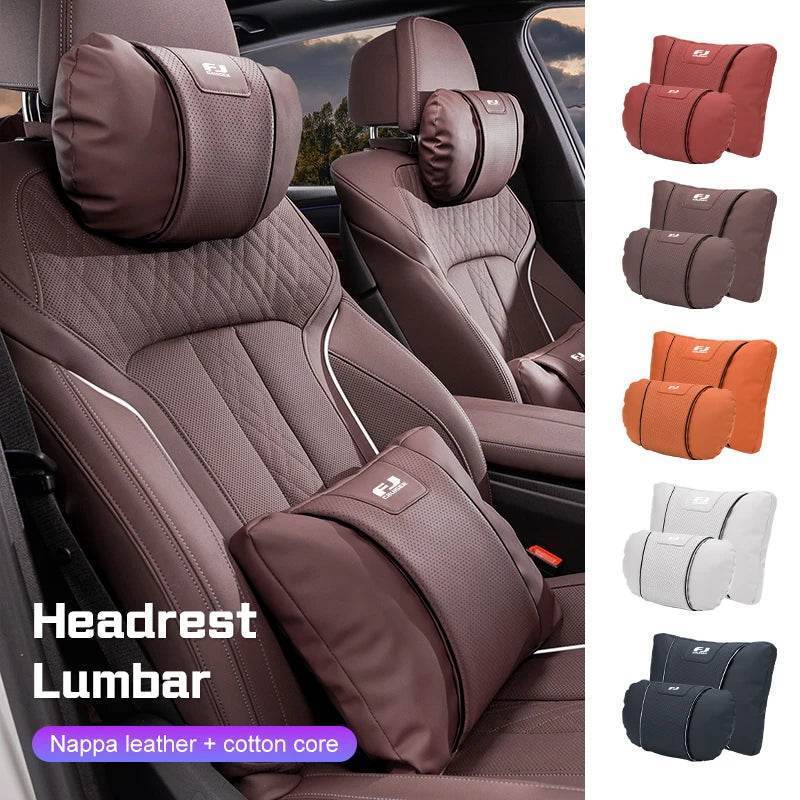 Toyota FJ Cruiser Car Neck & Lumbar Support Pillow – Breathable Seat Headrest Accessory - headrest 1pc white