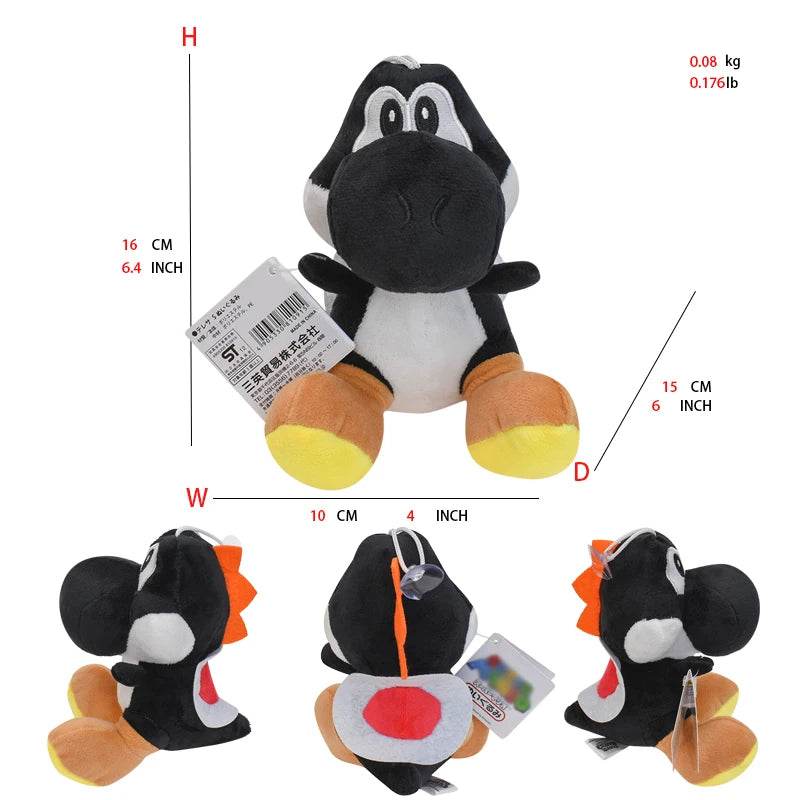 Super Mario Plush Toys – Mario, Luigi, Yoshi, Peach & More - Yoshi Black