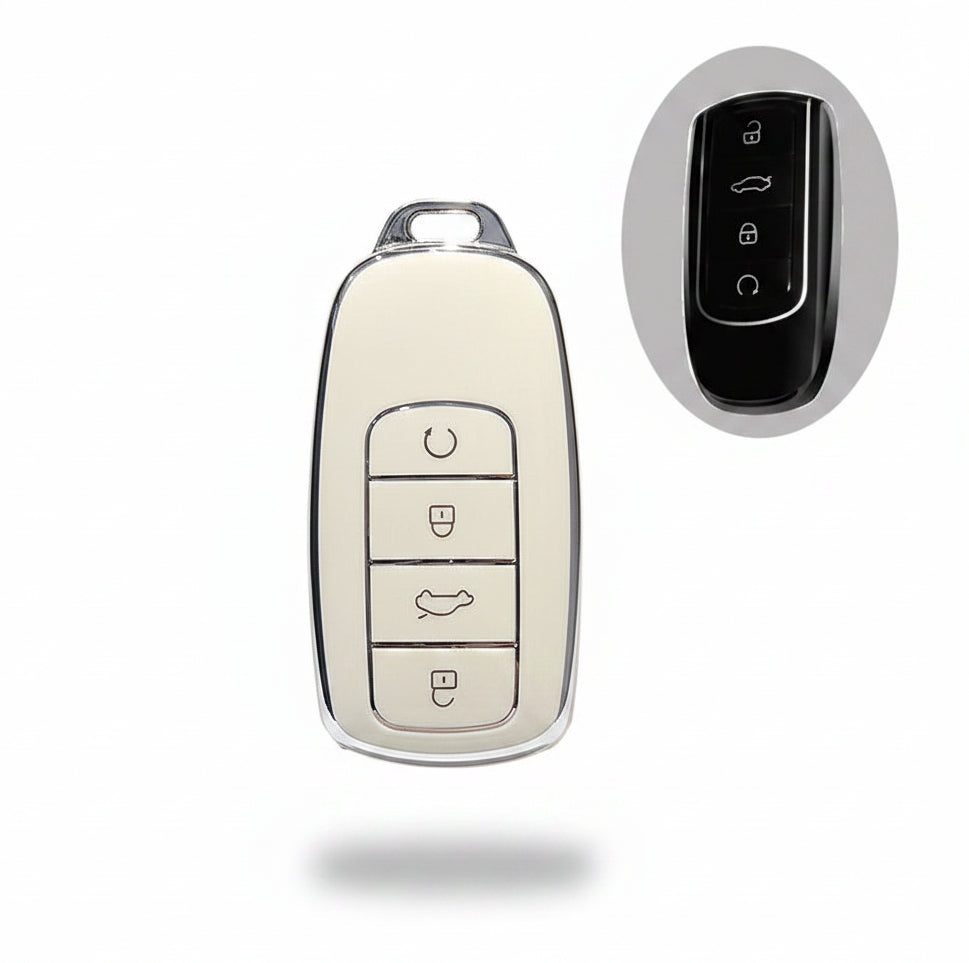 Chery Tiggo 8 Pro Plus TPU Key Fob Case Cover 5/7 Button Protector - White