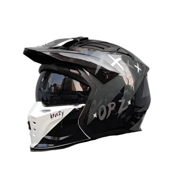 ORZ Vintage Warrior Motorcycle Helmet – Full & Half Helmet for Cruising & Motocross - 1
