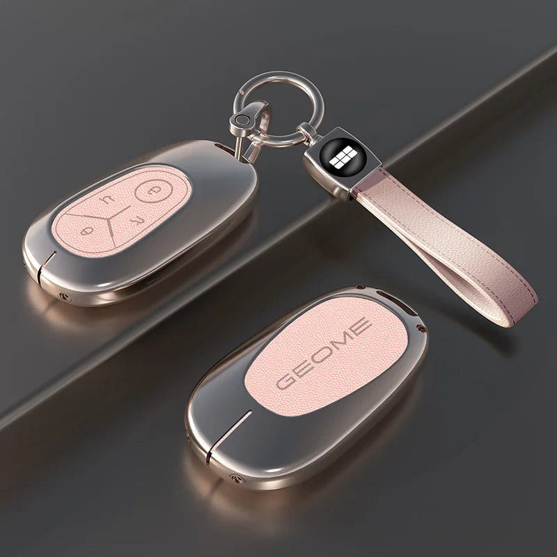 Geely Geome Dream Zinc Alloy Smart Key Cover - H-Silver-Pink