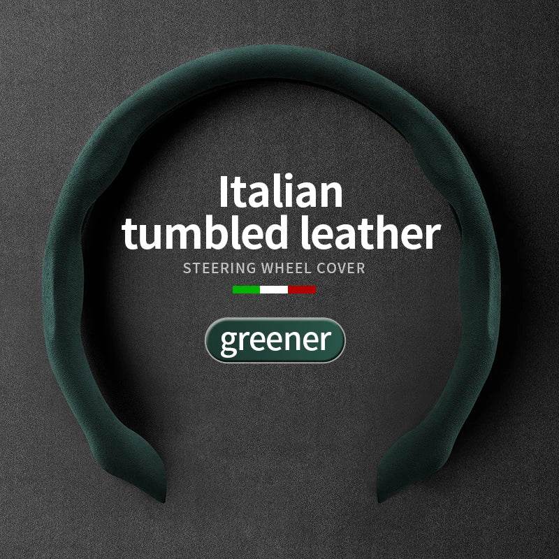 Suede Anti-Slip Ultra-Thin Steering Wheel Cover - Green