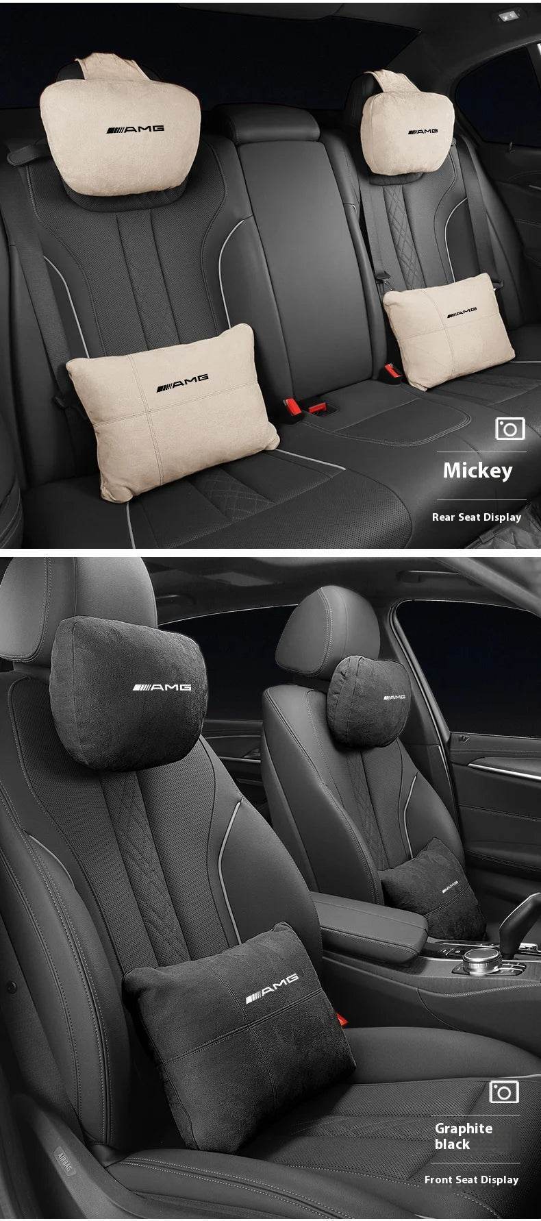 Mercedes-Benz AMG Neck Pillow & Lumbar Support - Cognac Neck Pillow