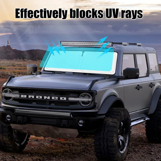 Ford Bronco Windshield Sun Shade 2021-2023 Foldable Window Protector -