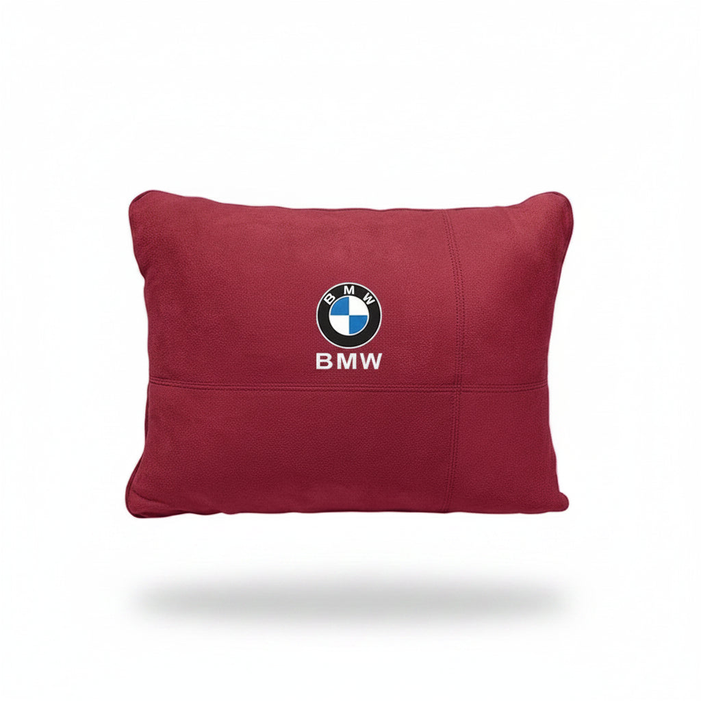 BMW Suede Neck Pillow & Lumbar Cushion - Red Lumbar Cushion