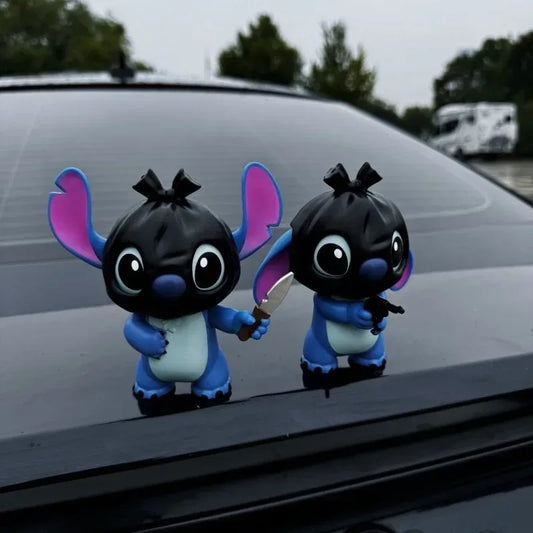 Stitch Robbery Figure – Creative Anime Car Decoration Doll - A