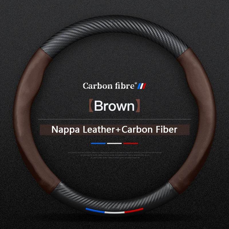 Honda Carbon Fiber Steering Wheel Cover - Brown