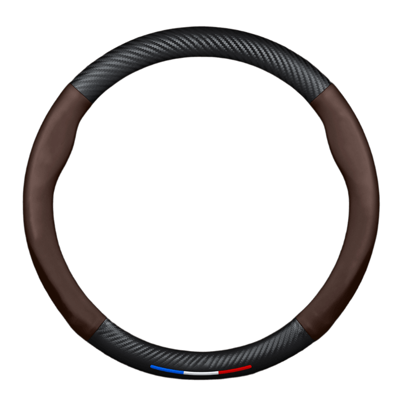 HAVAL Carbon Fiber Leather Steering Wheel Cover - Brown