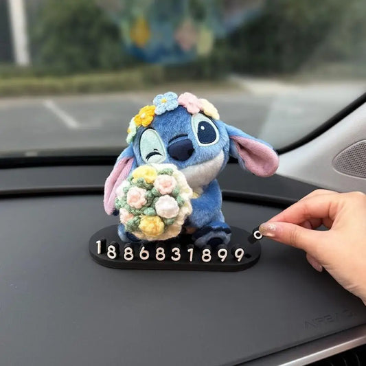 Disney Stitch Temporary Parking Number Plate Car Phone Holder