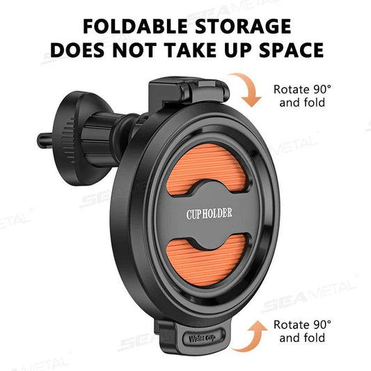 Foldable Car Cup Holder | Air Vent Drink Bracket & Organizer - Long Base