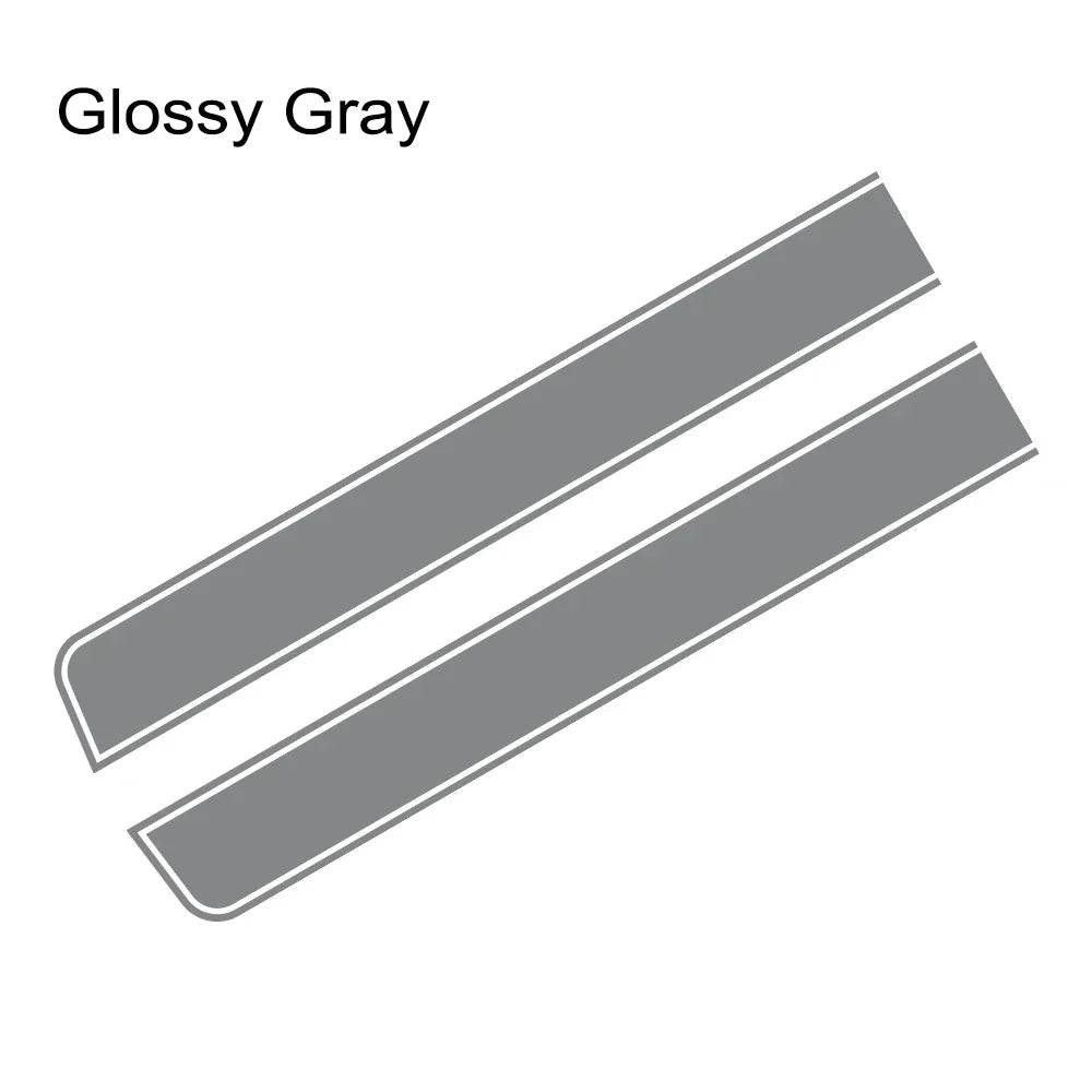 Sports Racing Hood Stripe Sticker - Glossy Gray