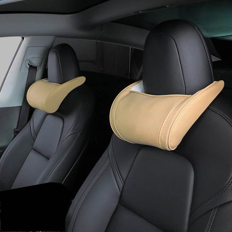 Tesla Model 3/Y Neck & Headrest Pillow - Beige color