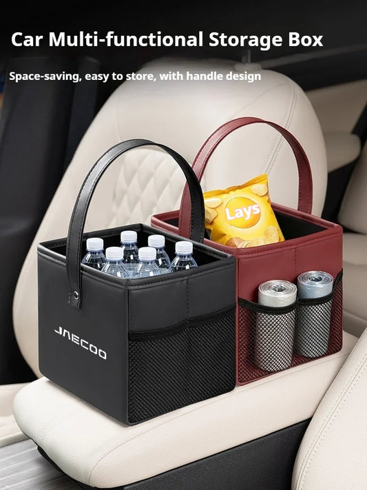 Leather Car Trash Bin Folding Storage Bag for Chery Jaecoo J5-J8