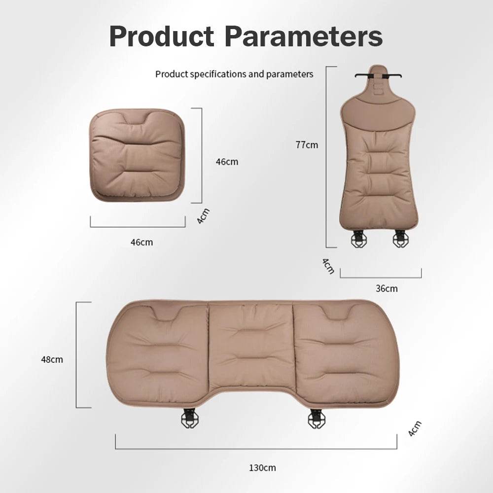 Car Seat Cushion – Leather, Waist Support, Four Seasons Protector - 1PC Brown Seat