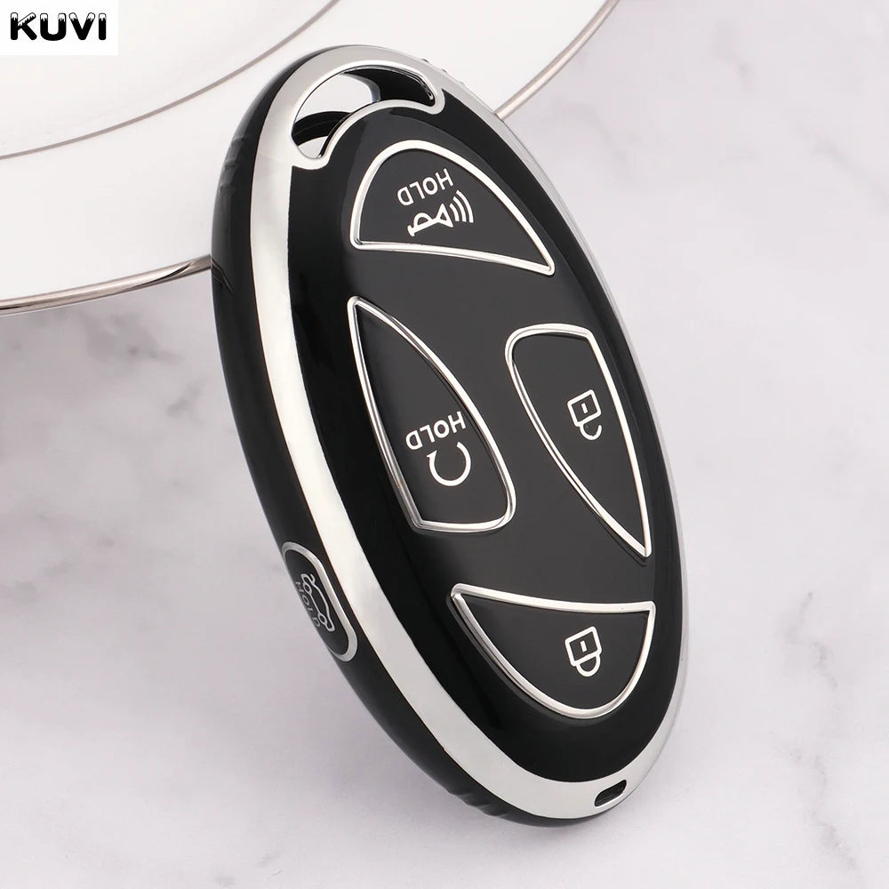 Hyundai IONIQ 6 & Grandeur GN7 Slim TPU Key Cover — Black or White - 5 Button – Black
