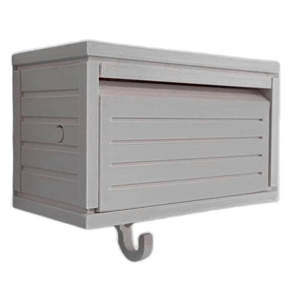 Car Garage Key Holder – Wall Mount Key Rack with Door - Light Grey