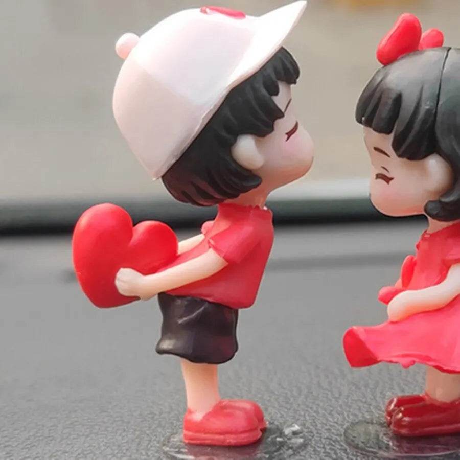 Cute Couple Dashboard Ornaments โ Cartoon Kissing Figurines for Car Interior Decoration - Decoration balloons