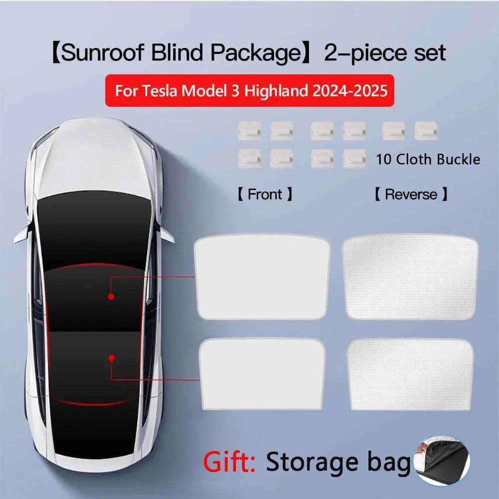Tesla Model 3/Y Sunroof Sunshade (2020–2025) - Windshield M3 MY