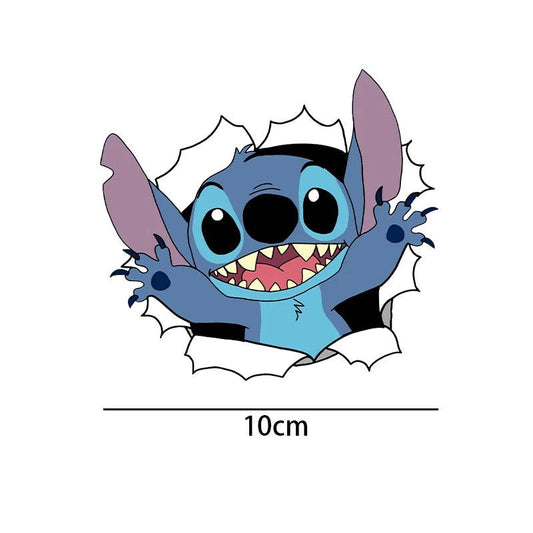 3D Stitch Broken Window Car Decal - Waterproof Auto Bumper Sticker
