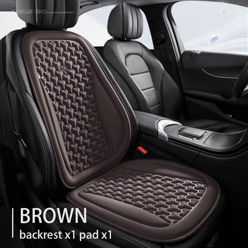 Summer Ice Silk Car Seat 3D Cushion - Brown Set