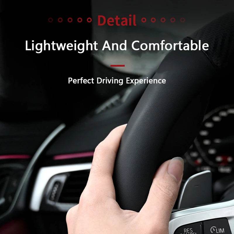 HAVAL Carbon Fiber Leather Steering Wheel Cover - Black