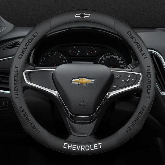 Chevrolet Cruze Silverado Tahoe 3D Embossed Steering Wheel Cover - Round Brown B