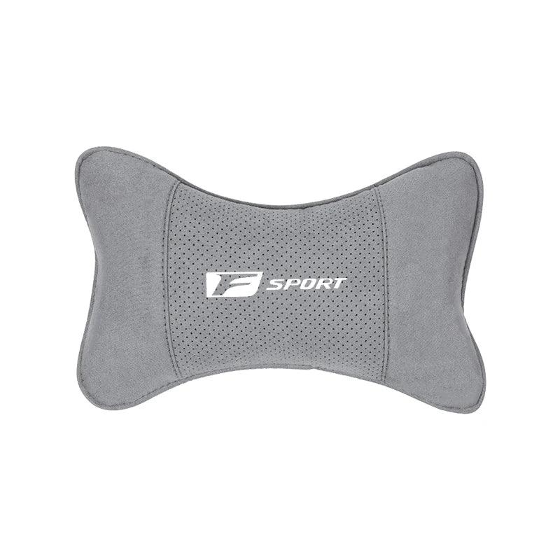 Lexus & F SPORT Suede Car Seat Neck Pillow - F Sport-Grey