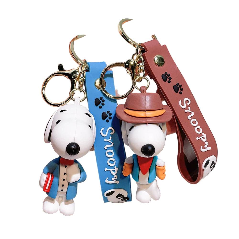Snoopy & Charlie Keychain – Cute Bag Pendant & Car Key Ring - A