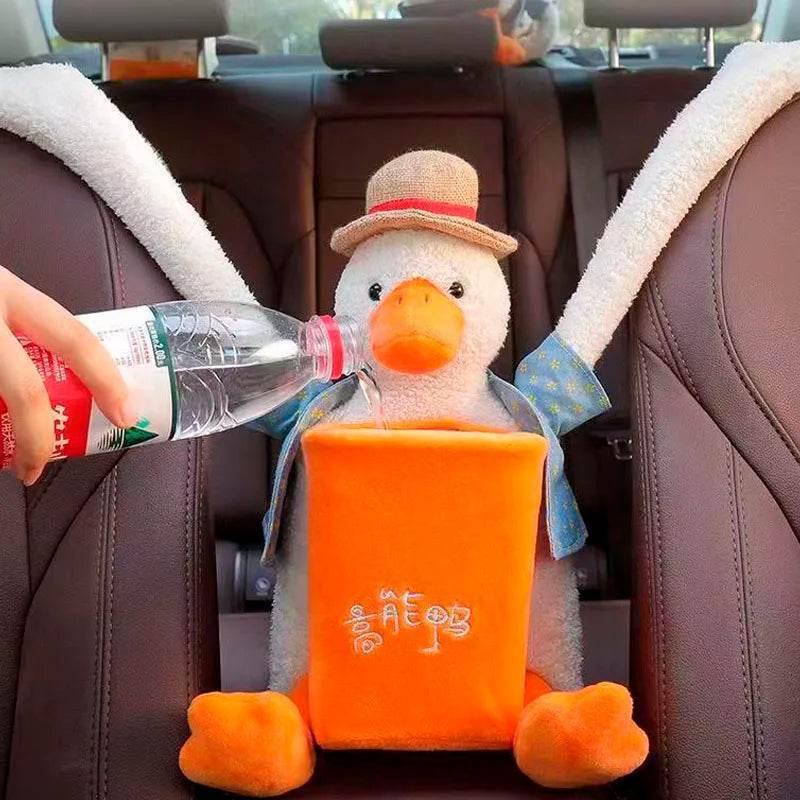 Duck Tissue Box – Plush Cartoon Car Tissue Holder & Storage Bucket - Duck Tissue Box