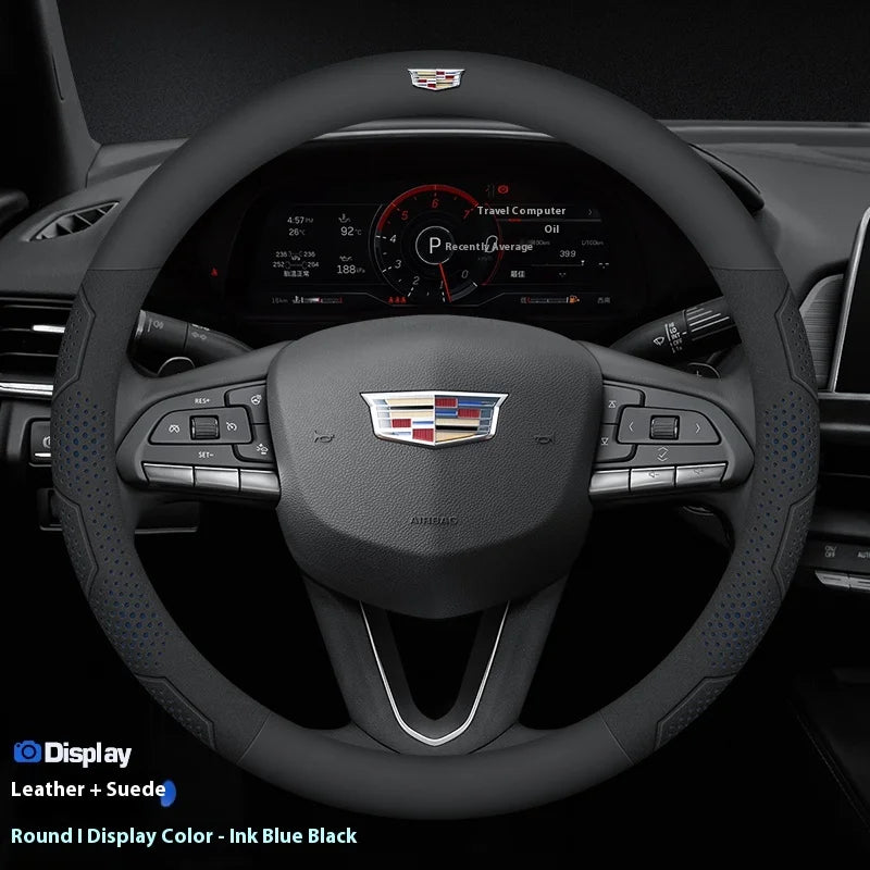 Cadillac Carbon Fiber Leather Steering Wheel Cover