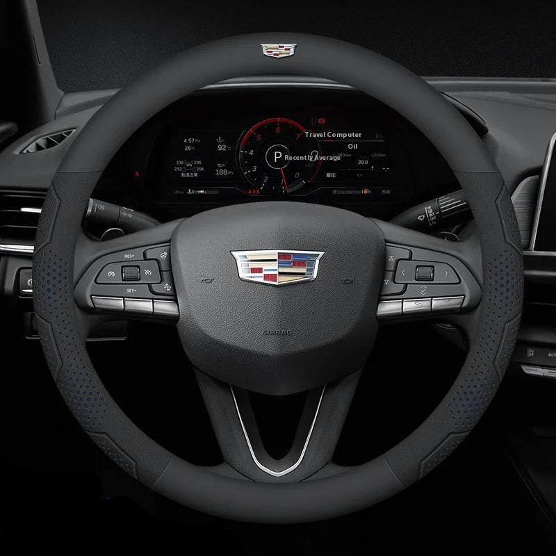 Cadillac Steering Wheel Cover - Leather Blue