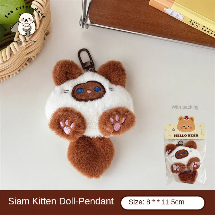 Plush Cat Doll Pendant Keychain