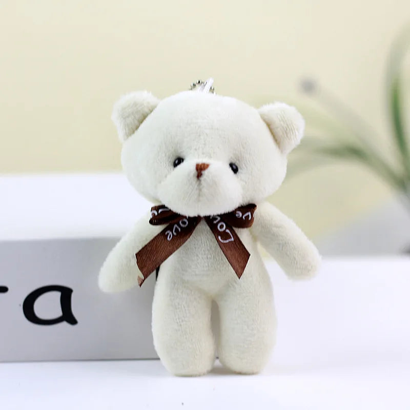 Mini Teddy Bear Plush Keychain – Soft Stuffed Doll Pendant