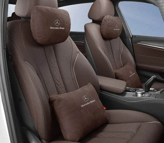 Mercedes Benz Neck Pillow & Lumbar Support Cushion - Cognac Neck Pillow