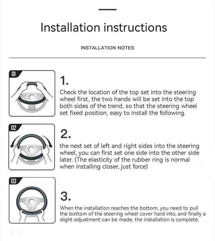 Changan Leather Steering Wheel Cover - D Style 2 black