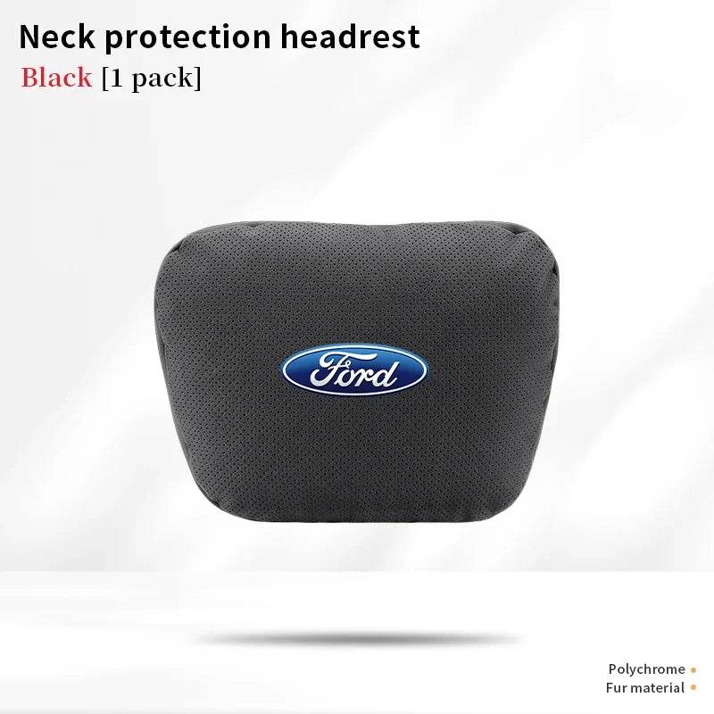 Ford Ventilated Neck Pillow & Lumbar Cushion - Headrest Black